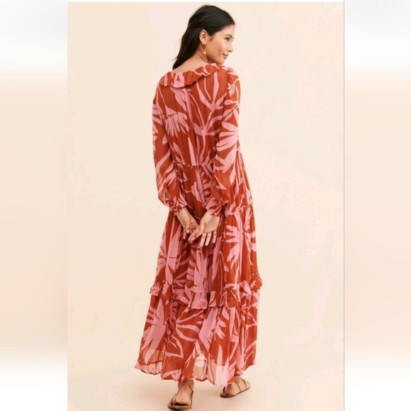 Anthropologie NWTs The Marais Printed Chiffon Maxi Dress - Picture 6 of 12